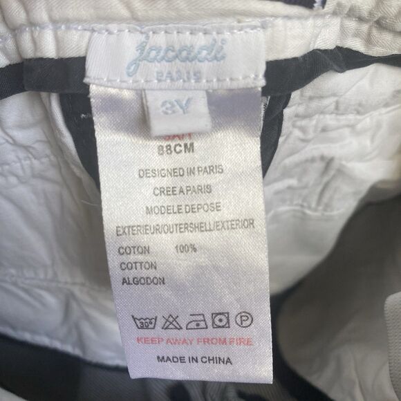 Jacadi Pants Kids 3T /88cm Striped Roll Tab Straight Leg Adjusted Waist - Picture 3 of 12